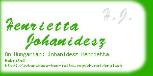 henrietta johanidesz business card